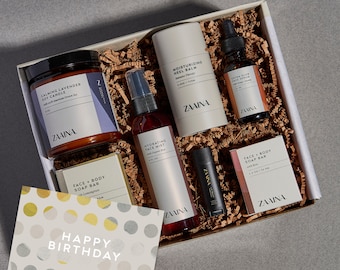 Happy Birthday Gift Box, Organic Self Care Spa Gift Box, Birthday Gift for Her, Personalized Unique Gift Box, Custom Birthday Spa Box Kit