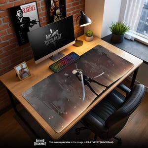 2B Sword Stance Mouse Pad – NieR Automata Warrior Design Gaming Desk Mat, Futuristic Gamer Decor