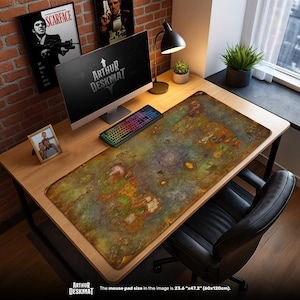 World of Warcraft Map Mouse Pad – Azeroth Gaming Desk Mat with Continent Detail, WoW Desk Decor Gift