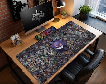 Gengar Ghost Pokémon Mouse Pad – Spooky Dark-Type Gaming Desk Mat, Ghost Pokémon Decor, Creepy Kawaii Mat