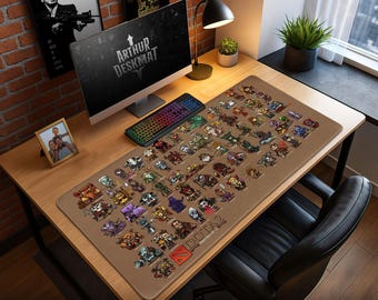Dota 2 Chibi Heroes Mouse Pad – MOBA Gaming Desk Mat