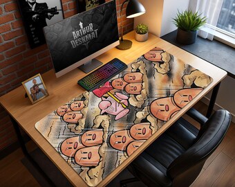Jigglypuff vs Diglett Mouse Pad - Cute Pokemon Battle Desk Mat, Anime Gaming Mat, Cartoon Desk Decor, Gift for Pokemon Fans