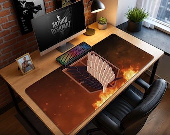 Attack on Titan Wings of Freedom Mouse Pad - Survey Corps Anime Desk Mat, AoT Gaming Mousepad, Otaku Gift for Fans