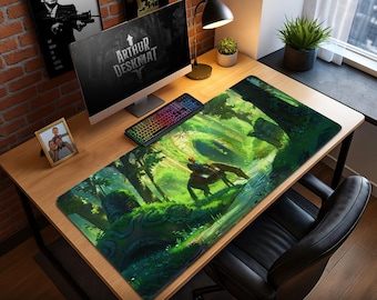 Zelda Mouse Pad, Hyrule Forest, Link & Epona Desk Mat