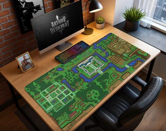 Zelda World Map Mouse Pad - A Link to the Past Hyrule Overworld Desk Mat, Retro Gaming Gift, Gamer Desk Decor