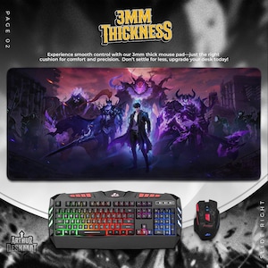 Solo Leveling Shadow Army Mouse Pad – Sung Jin-Woo Gaming Desk Mat with Dark Fantasy Artwork, Anime Fan Gift