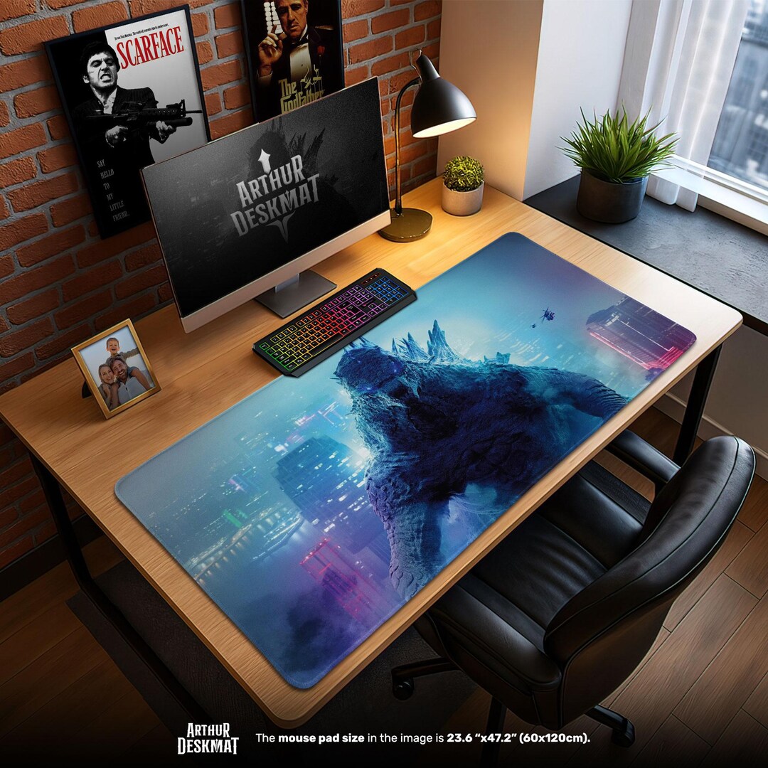 Buy Godzilla Kaiju Desk Mat – Neon City Gaming Mouse Pad Online in ...