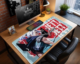 Alfombrilla de ratón Jett de Valorant: alfombrilla de escritorio para juegos de esports, arte anime