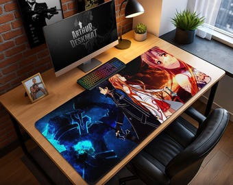Alfombrilla de ratón de Kirito y Asuna (SAO) para juegos