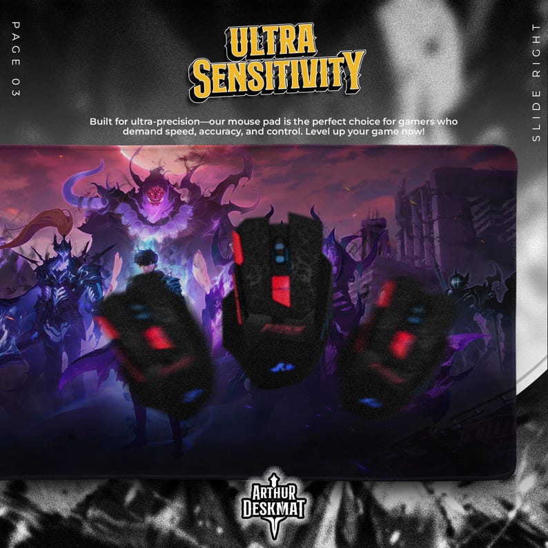 Solo Leveling Shadow Army Mouse Pad – Sung Jin-Woo Gaming Desk Mat with Dark Fantasy Artwork, Anime Fan Gift