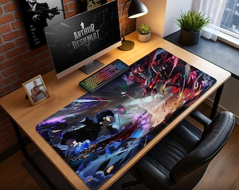 Solo Leveling Desk Mat – Sung Jin-Woo vs Ant King Anime Battle