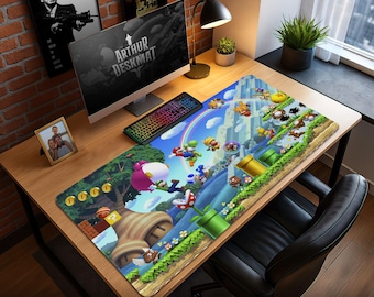 Super Mario Bros Gaming Mouse Pad – Nintendo Desk Decor Gift
