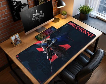 Alfombrilla de ratón Valorant Sova: alfombrilla de escritorio para juegos de esports, arte anime