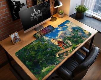 Arcanine Mountain Mouse Pad - Epic Pokémon Landscape Desk Mat, Fire-Type Gaming Mat, Anime Decor, Trainer Gift Idea
