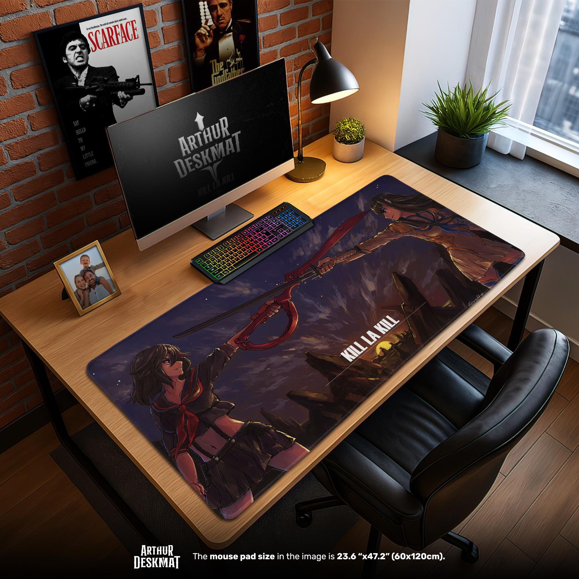 Kill La Kill Mouse Pad - Ryuko Vs Satsuki Sunset Duel Scene, Anime