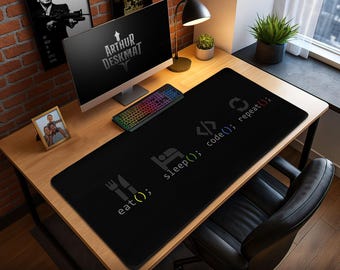 Eat Sleep Code Repeat Mouse Pad – Developer Desk Mat