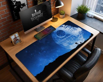 Star Wars Death Star Mouse Pad - Galactic Empire Desk Mat, AT-AT Walker Gaming Pad, Sci-Fi Desk Decor Gift