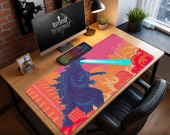 Godzilla Mouse Pad – Atomic Breath Kaiju Desk Mat, Japan Art Gaming Setup