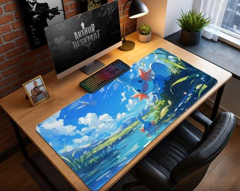 Mudkip Nature Mouse Pad - Pokemon Hoenn Starter Desk Mat, Cute Water Type Anime Mousepad, Otaku Gift Decor