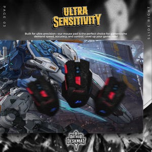 Gundam Mecha Mouse Pad - Blue RX-0 Inspired Mobile Suit Battle Scene Desk Mat, Anime Robot Decor, Gamer Gift