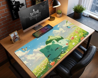Bulbasaur Pokémon Mouse Pad - Grass Type Desk Mat, Cute Anime Gaming Pad, Pokémon Fan Desk Decor Gift