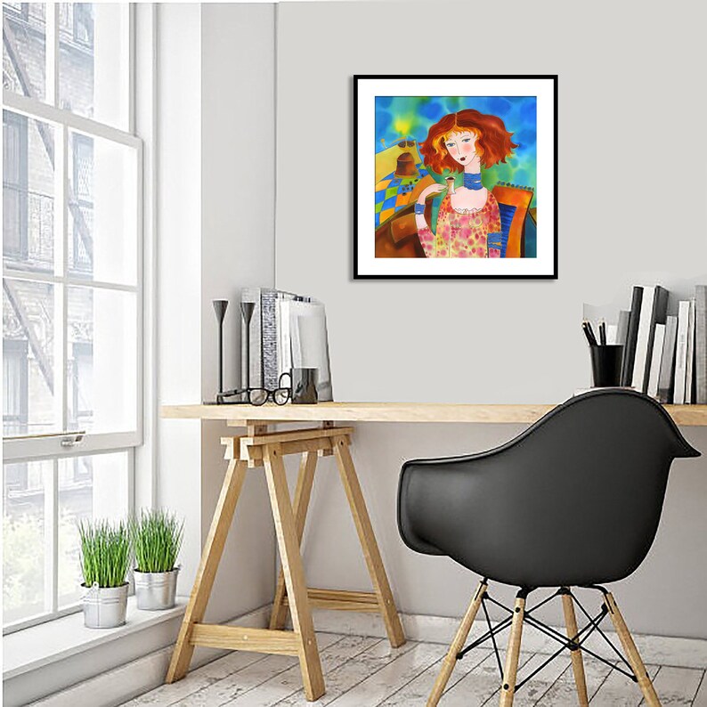 Fine Art Print Giclee art Print Figurative Art wall art print silk painting fine art print modern fine art Portrait painting image 5