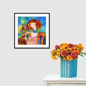 Fine Art Print Giclee art Print Figurative Art wall art print silk painting fine art print modern fine art Portrait painting image 3