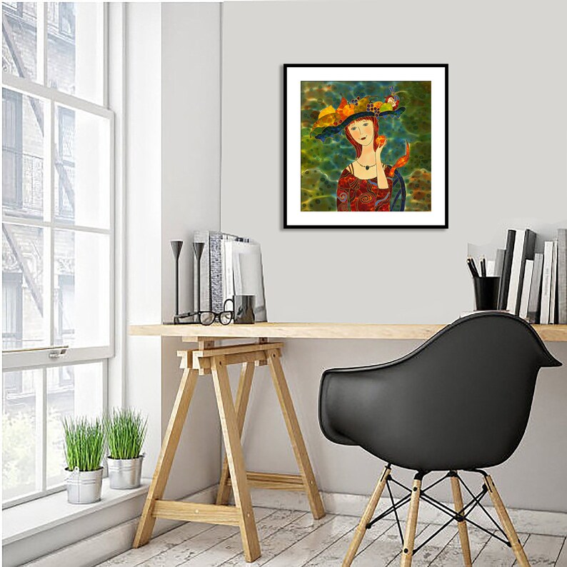 Fine Art Print Giclee art Print Figurative Art wall art print silk painting fine art print modern fine art Portrait painting image 4