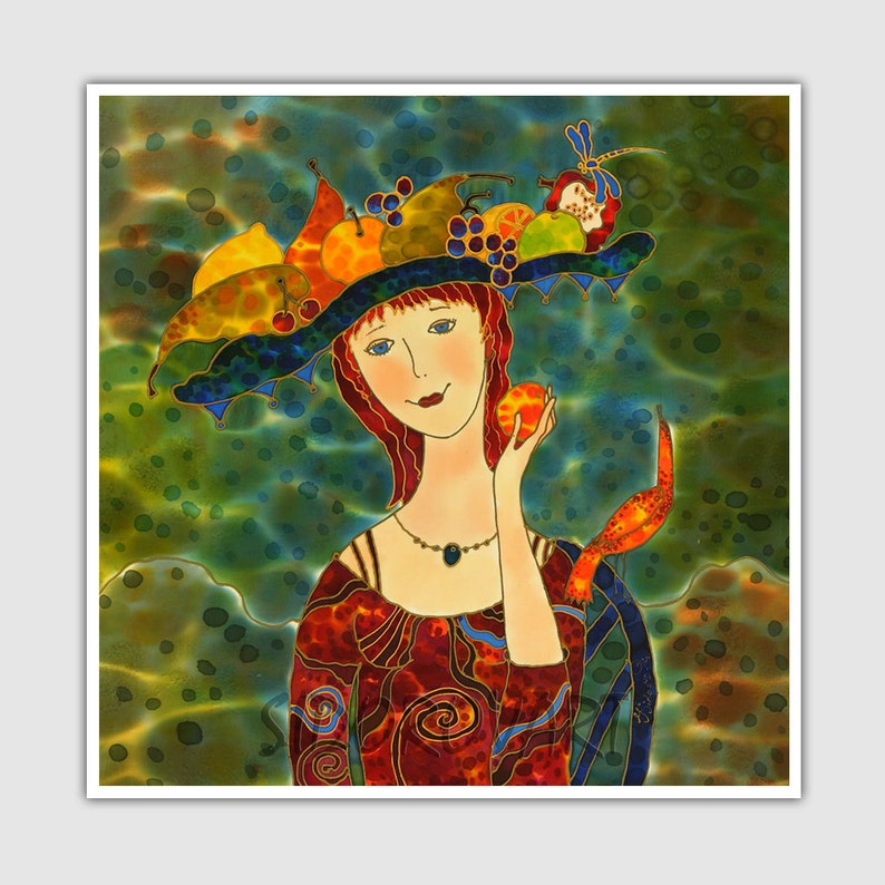 Fine Art Print Giclee art Print Figurative Art wall art print silk painting fine art print modern fine art Portrait painting image 2