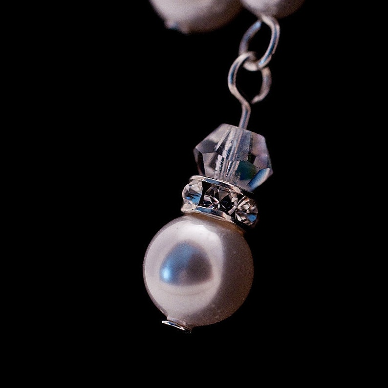 Double Dangle Pearl & Swarovski Necklace - Etsy