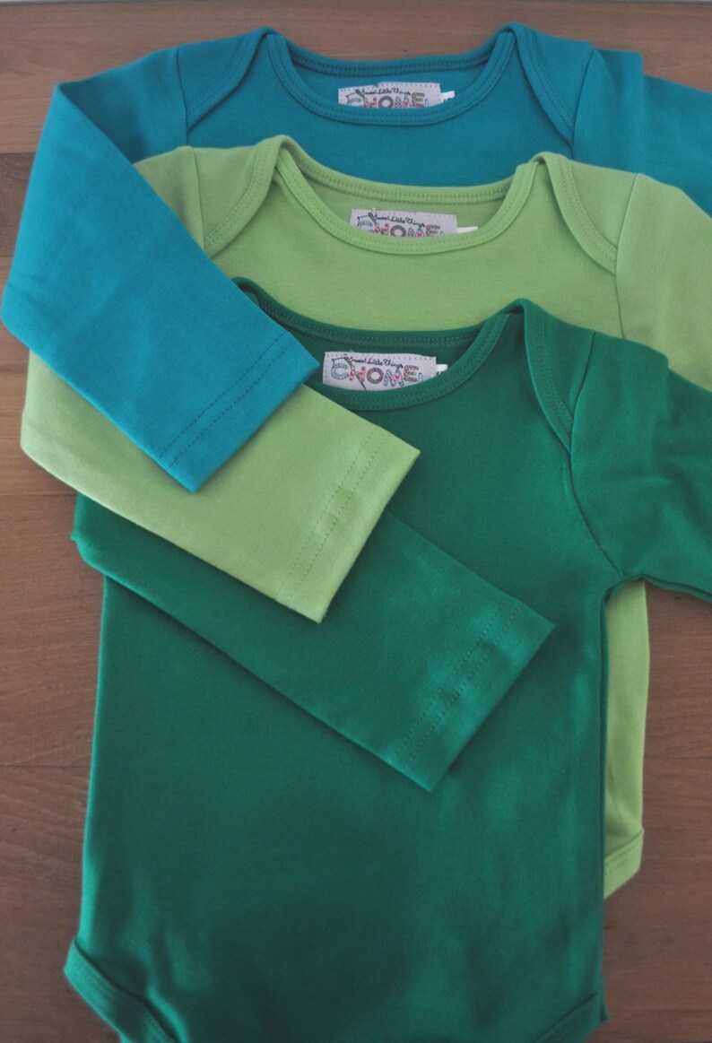 LIME GREEN Solid color baby bio cotton bodysuits Etsy