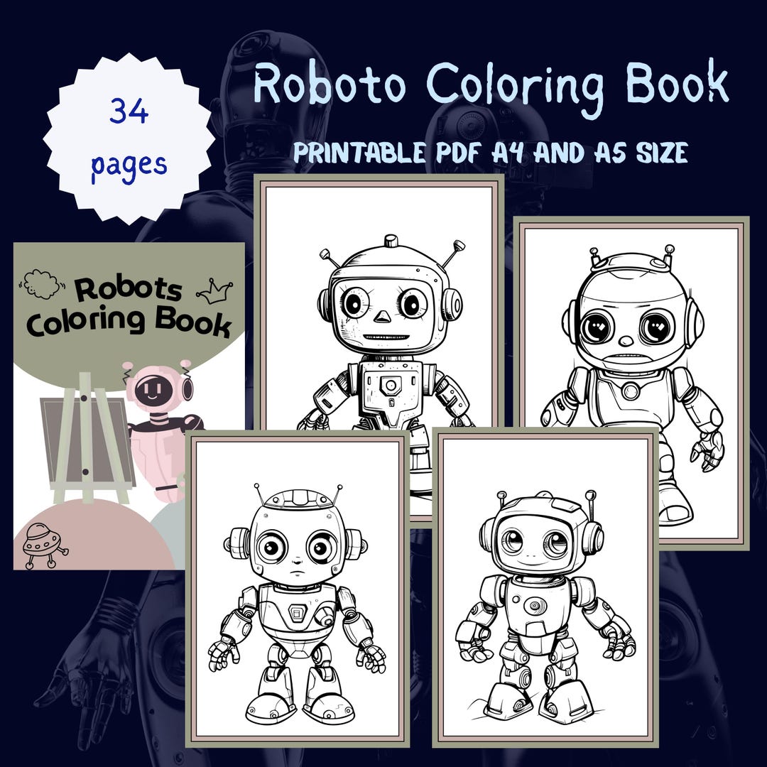 Robots Coloring Book PDF | Printable Robot Coloring Pages for Kids ...