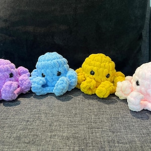 Adorable Handmade Baby Octopus – Soft Crochet Plush Toy, Custom Colors Available.