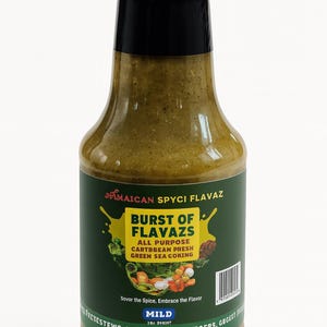 Fresh Caribbean Green Seasoning – Mild All-Purpose Fresh Herb Spice Blend for Seasoning Soup, Stews, Meat, Chicken, Fish, Tofu & Vegetables