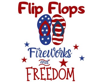 4 de julio: Chanclas, fuegos artificiales y libertad PNG SVG (Archivo digital)