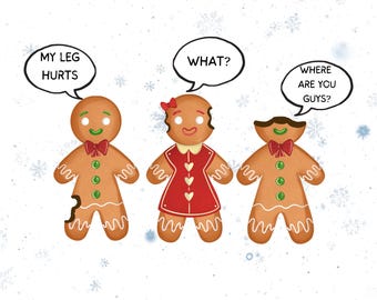 Pan de jengibre navideño mordido PNG SVG (Descarga digital)