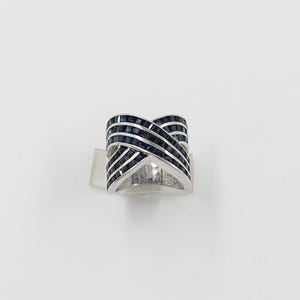 Natural Blue Sapphire Silver Ring, Solid 925 Sterling Ring, Statement Ring, Handmade Ring, Minimalist Ring, Sapphire Ring Gift For Her