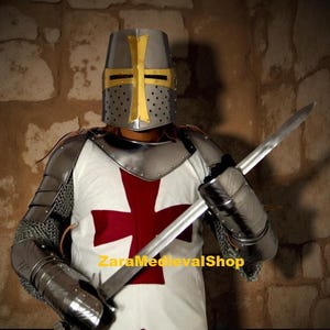 Full Templar Knight Armor Suit – Medieval Cosplay & Historical Reenactment Costume for Adults Halloween Cosplay