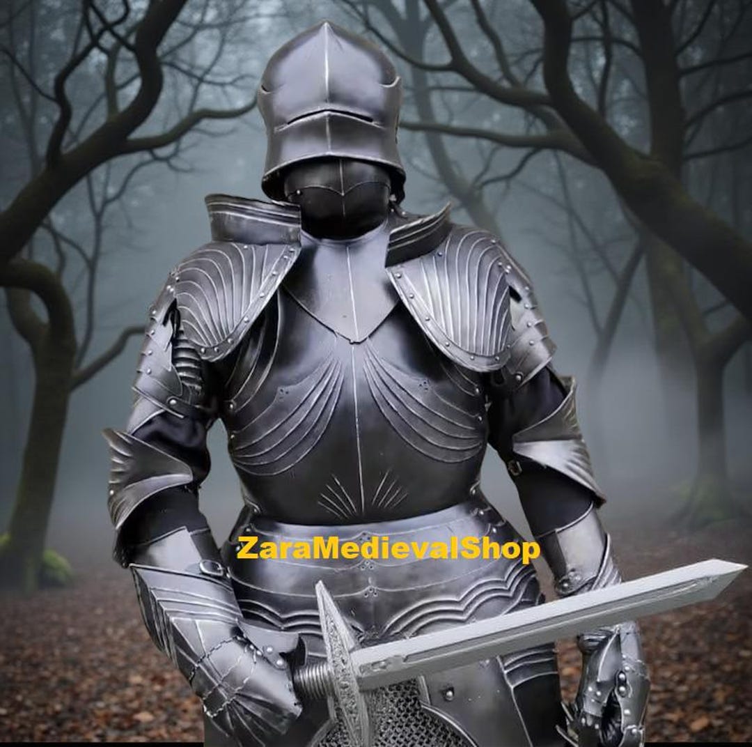Gothic Knight Full Body Armor Suit - Medieval Dark Steel Warrior Gear ...