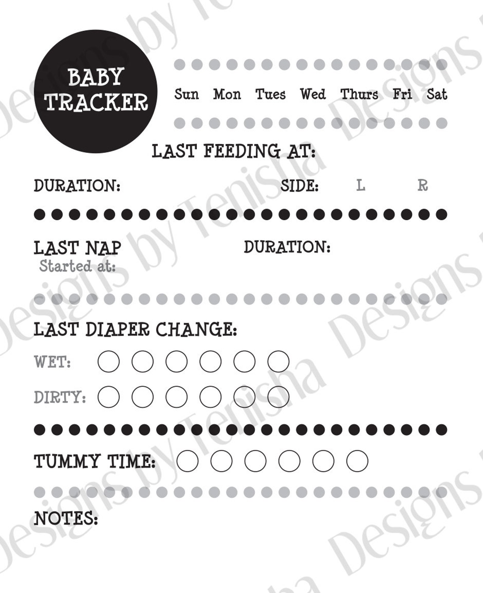 Baby Tracker Printable Baby Feeding Tracker Newborn Feeding | Etsy