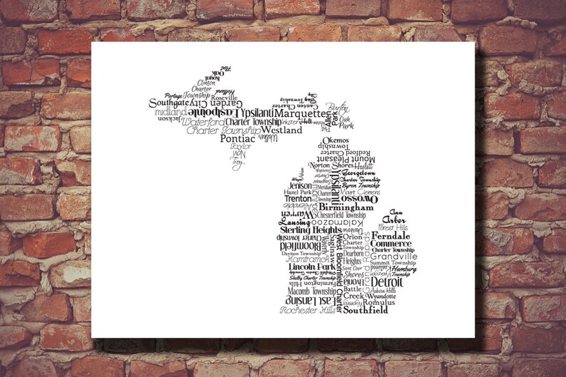 Michigan Pdf Frame Michigan Art Michigan Printable Michigan Map Michigan MI - Etsy