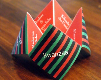 Kwanzaa Cootie Catcher, Kwanzaa Decoration, Happy Kwanza, Kwanza, Kwanzaa Card, Favor, Holiday, Game, Party, DIY, Printable, Invitation
