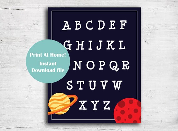 Outer Space Alphabet Print Outer Space Printable Outer Space - Etsy