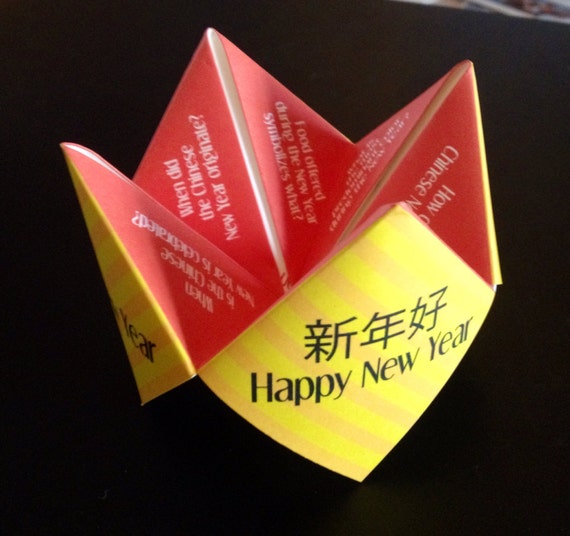Chinese New Year Cootie Catcher Year Of The Pig Origami Party China Lunar Card Favor Decoration 2019 Diy New Years Printable
