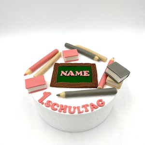 Cake decoration for school enrollment or for the start of school personalized with desired name Schoolchild cake with school cone Blackboard cake decoration for girls