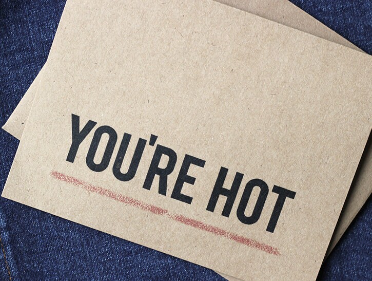 You're Hot Card Recycled Youre Hot Greeting Card Etsy Hong Kong