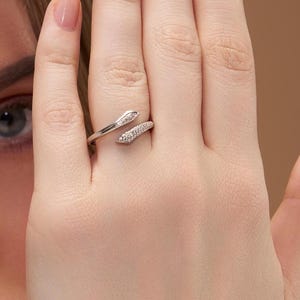 Dainty Open Wedding Band, Sterling Silver and CZ Diamond Ring, Minimalist Pave Wedding Band, Stackable Promise Ring for Her, Valentine Gift