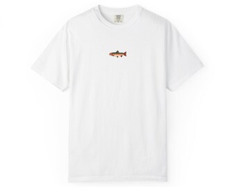 Trout Design Garment-Dyed T-shirt, Fishing Gift, Outdoorsy Tee, Comfort Colors Shirt, Small trout