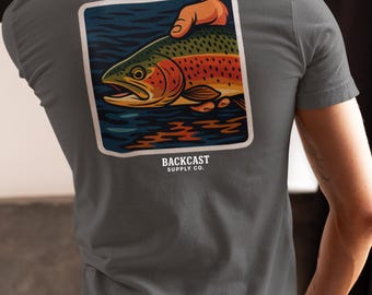Rainbow Trout Fly Fishing Unisex Garment-Dyed T-shirt, Comfort Colors, Fisherman Tee, Fishing Gift, Outdoors Shirt, Fishing Apparel