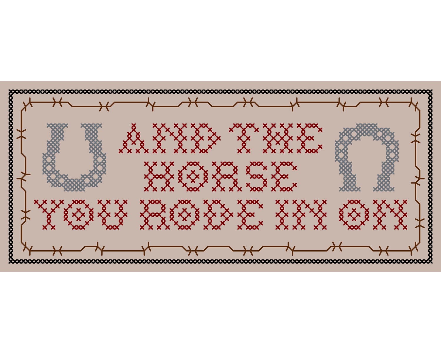 Original and the Horse You Rode in On Cross Stitch Etsy